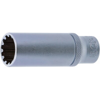 BGS 10355 Steckschlüssel-Einsatz Gear Lock, tief | Antrieb Innenvierkant 10 mm (3/8") | SW 15 mm