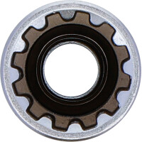 BGS 10355 Steckschlüssel-Einsatz Gear Lock, tief | Antrieb Innenvierkant 10 mm (3/8") | SW 15 mm