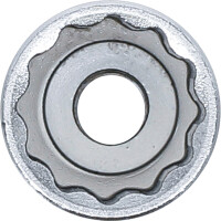 BGS 10713 Steckschlüssel-Einsatz Zwölfkant, tief | Antrieb Innenvierkant 6,3 mm (1/4") | SW 13 mm