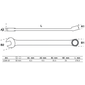 BGS 1228-10 Maul-Ringschlüssel | extra lang | SW 10 mm