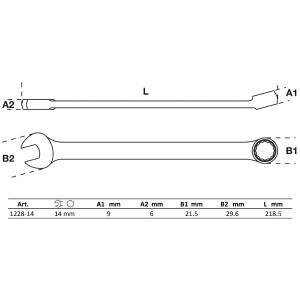 BGS 1228-14 Maul-Ringschlüssel | extra lang | SW 14 mm