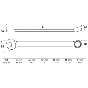 BGS 1228-18 Maul-Ringschlüssel | extra lang | SW 18 mm