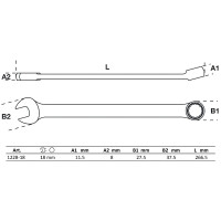 BGS 1228-18 Maul-Ringschlüssel | extra lang | SW 18 mm