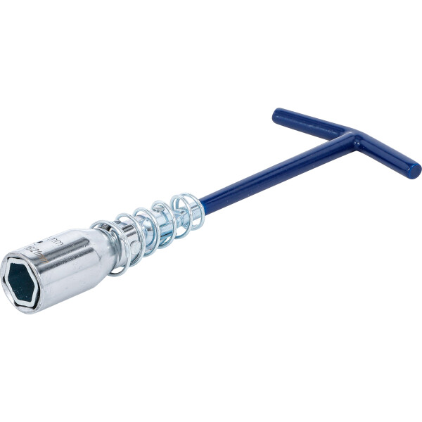 BGS Diy 142 Zündkerzenschlüssel mit T-Griff, Gelenkfeder | Sechskant SW 16 mm / SW 21 mm