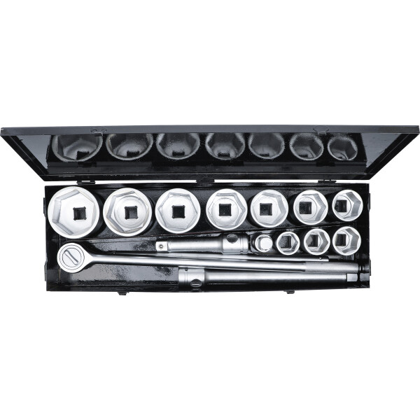 BGS Diy 15111 Steckschlüssel-Satz | Antrieb 25 mm (1") | SW 36 - 80 mm | 15-tlg.