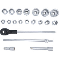 BGS Diy 15113 Steckschlüssel-Satz | Antrieb 20 mm (3/4") | SW 19 - 50 mm | 20-tlg.