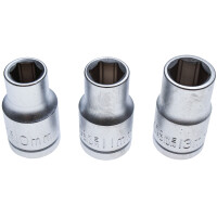 BGS Diy 15123 Steckschlüsseleinsatz-Satz | Antrieb 12,5 mm (1/2") | SW 10 - 11 - 13 mm | 3-tlg.