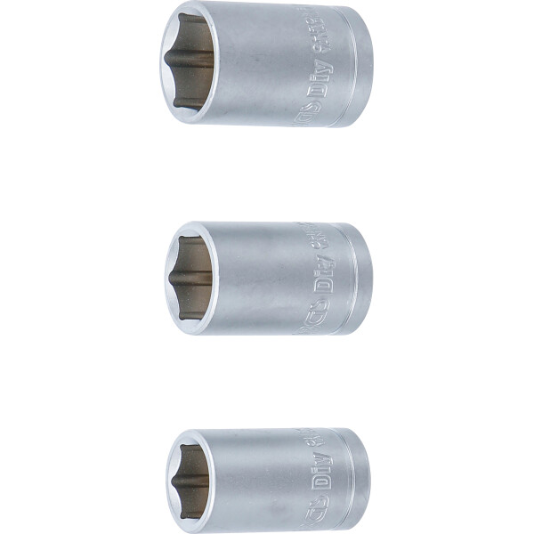 BGS Diy 15125 Steckschlüsseleinsatz-Satz | Antrieb 12,5 mm (1/2") | SW 15 - 17 - 19 mm | 3-tlg.