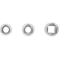 BGS Diy 15125 Steckschlüsseleinsatz-Satz | Antrieb 12,5 mm (1/2") | SW 15 - 17 - 19 mm | 3-tlg.