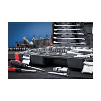 BGS Diy 15216 Steckschlüssel-Satz | Antrieb 6,3 mm (1/4") / 10 mm (3/8") / 12,5 mm (1/2") | 216-tlg.