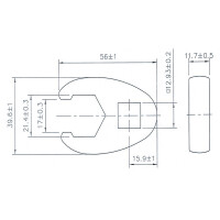 BGS 1757-21 Hahnenfußschlüssel | Antrieb Innenvierkant 12,5 mm (1/2") | SW 21 mm