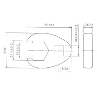 BGS 1757-24 Hahnenfußschlüssel | Antrieb Innenvierkant 12,5 mm (1/2") | SW 24 mm