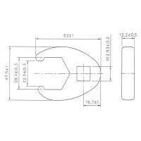 BGS 1757-28 Hahnenfußschlüssel | Antrieb Innenvierkant 12,5 mm (1/2") | SW 28 mm