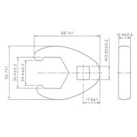 BGS 1757-30 Hahnenfußschlüssel | Antrieb Innenvierkant 12,5 mm (1/2") | SW 30 mm