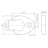 BGS 1757-32 Hahnenfußschlüssel | Antrieb Innenvierkant 12,5 mm (1/2") | SW 32 mm