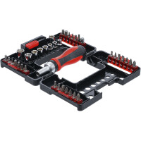 BGS Diy 20138 Bit-/Steckschlüssel-Einsatz-Satz | mit Ratschen-Drehgriff für Bits, umschaltbar | 38-tlg.