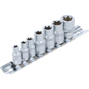 BGS 2027 Steckschlüssel-Einsatz-Satz E-Profil | Antrieb Innenvierkant 6,3 mm (1/4") / 10 mm (3/8") | SW E6 - E16 | 7 tlg.