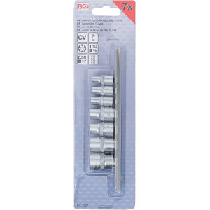 BGS 2027 Steckschlüssel-Einsatz-Satz E-Profil | Antrieb Innenvierkant 6,3 mm (1/4") / 10 mm (3/8") | SW E6 - E16 | 7 tlg.