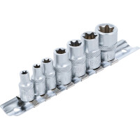 BGS 2027 Steckschlüssel-Einsatz-Satz E-Profil | Antrieb Innenvierkant 6,3 mm (1/4") / 10 mm (3/8") | SW E6 - E16 | 7 tlg.