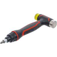 BGS Diy 20800 Wechselkopf-Hammer | mit Ratschen-Drehgriff für Bits, umschaltbar | 3-in-1