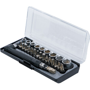 BGS Diy 20802 Bit- und Steckschlüssel-/Winkelschrauber-Satz | Antrieb 6,3 mm (1/4") | 26-tlg.