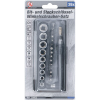 BGS Diy 20802 Bit- und Steckschlüssel-/Winkelschrauber-Satz | Antrieb 6,3 mm (1/4") | 26-tlg.