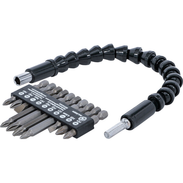 BGS Diy 20804 Bit-Satz mit flexibler Welle | Antrieb Außensechskant 6,3 mm (1/4") | 11-tlg.