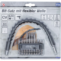 BGS Diy 20804 Bit-Satz mit flexibler Welle | Antrieb Außensechskant 6,3 mm (1/4") | 11-tlg.