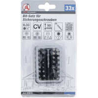 BGS Diy 20810 Bit-Satz für Sicherungsschrauben | Antrieb Außensechskant 6,3 mm (1/4") | 33-tlg.