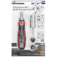 BGS Diy 20817 Präzisions-Bit- / Multi-Einsatz-Satz | mit Ratschen-Drehgriff für Bits, umschaltbar | 17-tlg.