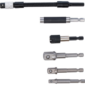 BGS Diy 20819 Adapter- und Verlängerungs-Set | für Bohrmaschinen | 6-tlg.