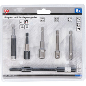 BGS Diy 20819 Adapter- und Verlängerungs-Set | für Bohrmaschinen | 6-tlg.