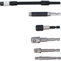 BGS Diy 20819 Adapter- und Verlängerungs-Set | für Bohrmaschinen | 6-tlg.