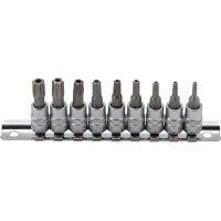 BGS 2165 Bit-Einsatz-Satz | Antrieb Innenvierkant 6,3 mm (1/4") | T-Profil (für Torx) mit Bohrung T10 - T50 | 9-tlg.