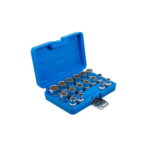BGS 2226 Steckschlüssel-Einsatz-Satz Zwölfkant | Antrieb Innenvierkant 12,5 mm (1/2") | SW 8 - 24 mm | 16-tlg.