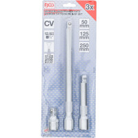 BGS 2240 Kippverlängerungs-Satz | 12,5 mm (1/2") | 50 / 125 / 250 mm | 3-tlg.