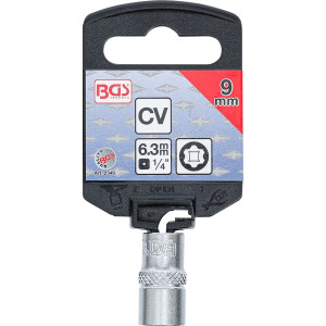 BGS 2349 Steckschlüssel-Einsatz Super Lock | Antrieb Innenvierkant 6,3 mm (1/4") | SW 9 mm