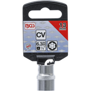 BGS 2353 Steckschlüssel-Einsatz Super Lock | Antrieb Innenvierkant 6,3 mm (1/4") | SW 13 mm