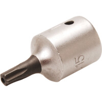 BGS 2355-TS15 Bit-Einsatz | Antrieb Innenvierkant 6,3 mm (1/4") | TS-Profil (für Torx Plus) mit Bohrung TS15