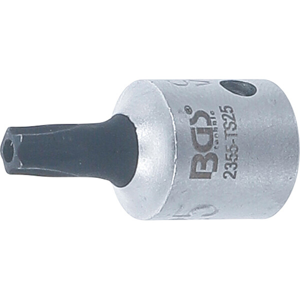 BGS 2355-TS25 Bit-Einsatz | Antrieb Innenvierkant 6,3 mm (1/4") | TS-Profil (für Torx Plus) mit Bohrung TS25