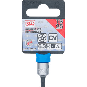 BGS 2355-TS25 Bit-Einsatz | Antrieb Innenvierkant 6,3 mm (1/4") | TS-Profil (für Torx Plus) mit Bohrung TS25