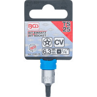 BGS 2355-TS25 Bit-Einsatz | Antrieb Innenvierkant 6,3 mm (1/4") | TS-Profil (für Torx Plus) mit Bohrung TS25