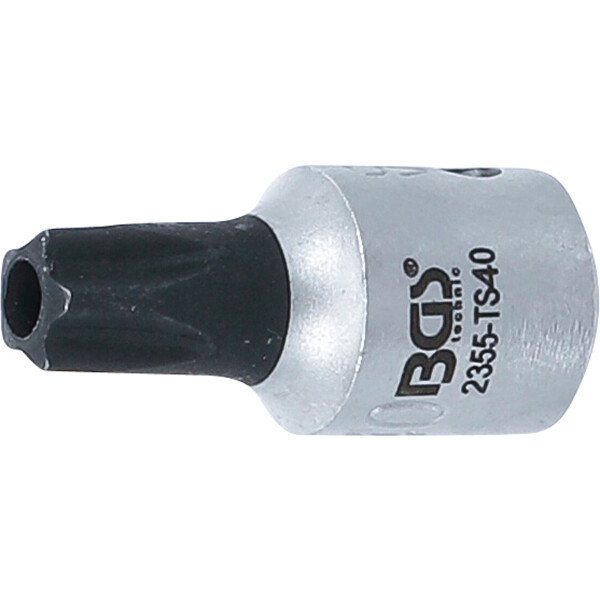 BGS 2355-TS40 Bit-Einsatz | Antrieb Innenvierkant 6,3 mm (1/4") | TS-Profil (für Torx Plus) mit Bohrung TS40