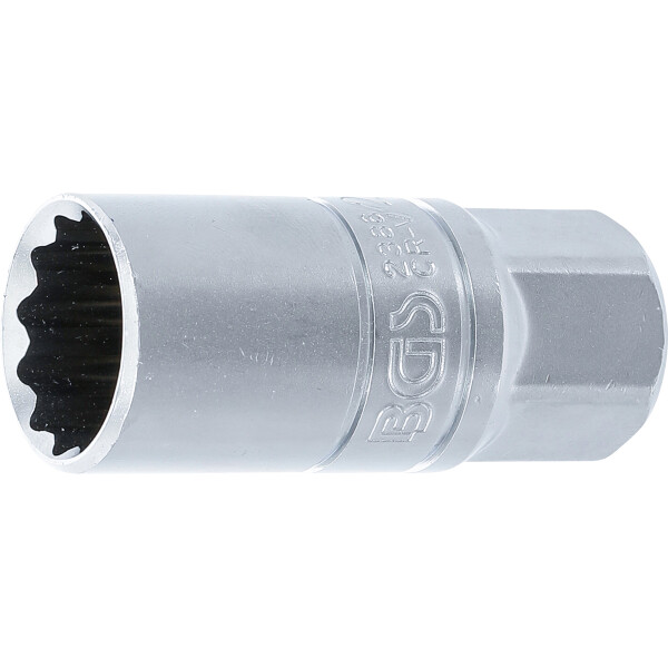 BGS 2386 Zündkerzen-Einsatz mit Haltegummi, Zwölfkant | Antrieb Innenvierkant 12,5 mm (1/2") | SW 21 mm