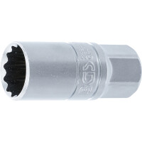 BGS 2386 Zündkerzen-Einsatz mit Haltegummi, Zwölfkant | Antrieb Innenvierkant 12,5 mm (1/2") | SW 21 mm