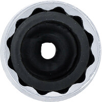 BGS 2386 Zündkerzen-Einsatz mit Haltegummi, Zwölfkant | Antrieb Innenvierkant 12,5 mm (1/2") | SW 21 mm