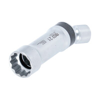 BGS 2392 Zündkerzen-Gelenkeinsatz Zwölfkant mit Haltefeder | Antrieb Innenvierkant 10 mm (3/8") | SW 21 mm
