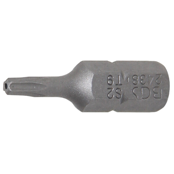 BGS 2438 Bit | Länge 25 mm | Antrieb Außensechskant 6,3 mm (1/4") | T-Profil (für Torx) mit Bohrung T9