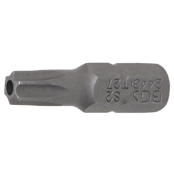 BGS 2443 Bit | Länge 25 mm | Antrieb Außensechskant 6,3 mm (1/4") | T-Profil (für Torx) mit Bohrung T27