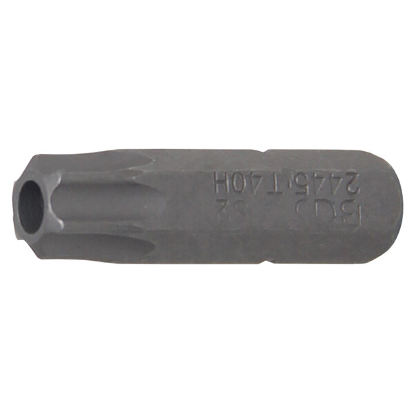 BGS 2445 Bit | Länge 25 mm | Antrieb Außensechskant 6,3 mm (1/4") | T-Profil (für Torx) mit Bohrung T40